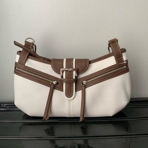 Longchamp Small White Leather Shoulder Handbag